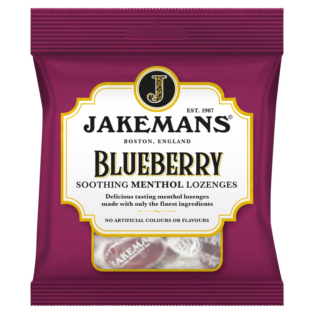 Jakemans Blueberry Soothing Menthol Lozenges 73g (Pack of 12)