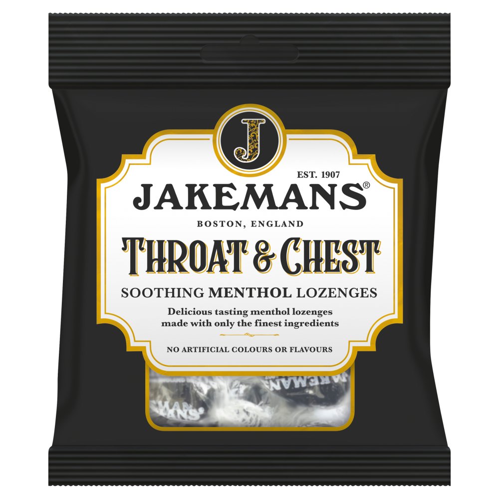 Jakemans Throat & Chest Soothing Menthol Lozenges 73g (Pack of 12)