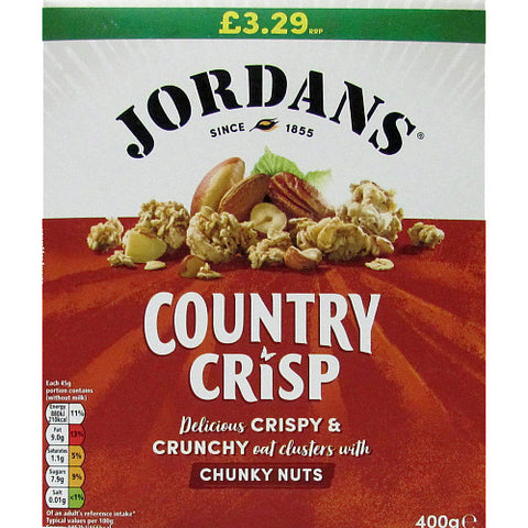 Jordans Country Crisp Chunky Nut 400g (Pack of 6)
