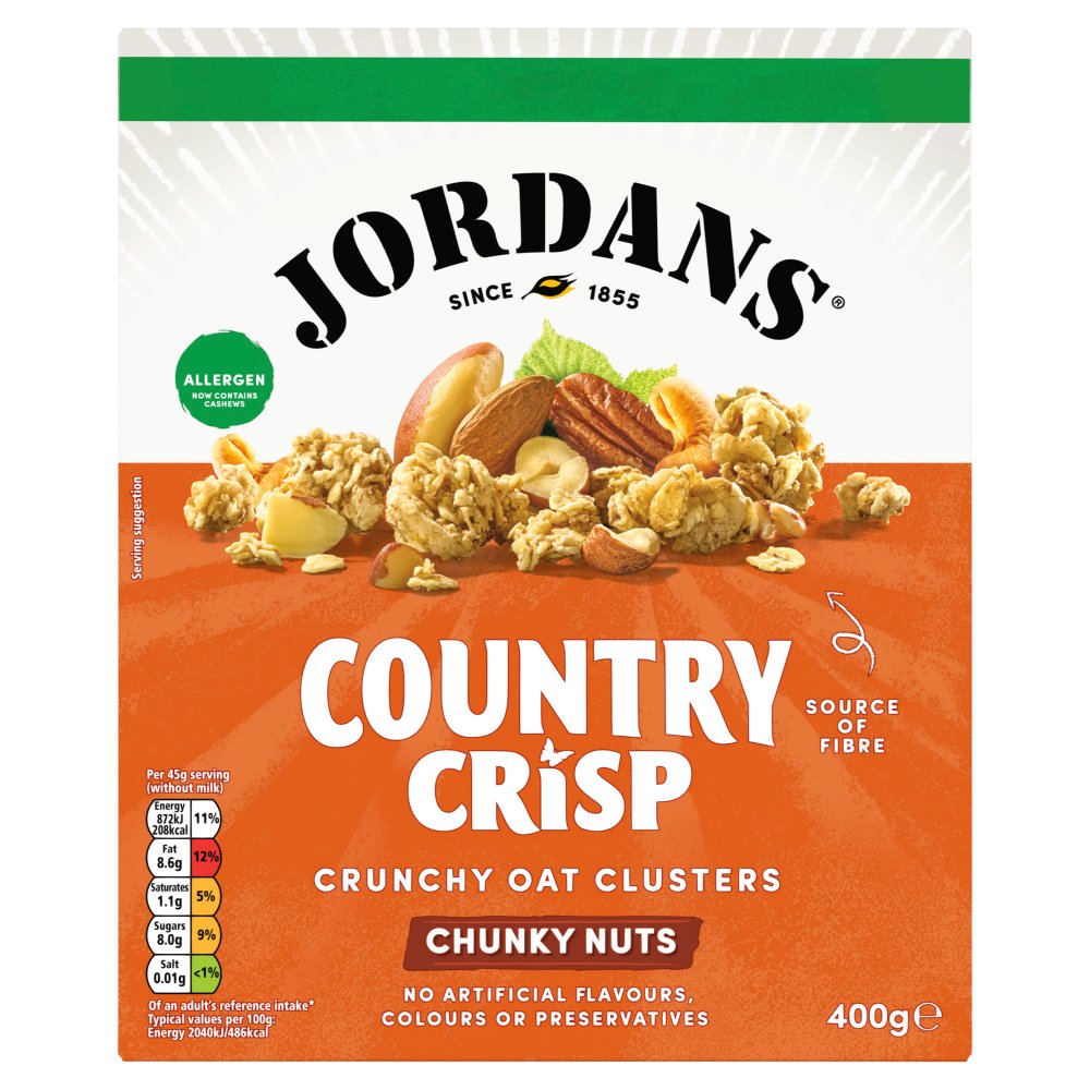 Jordans Country Crisp Chunky Nuts 400g (Pack of 6)