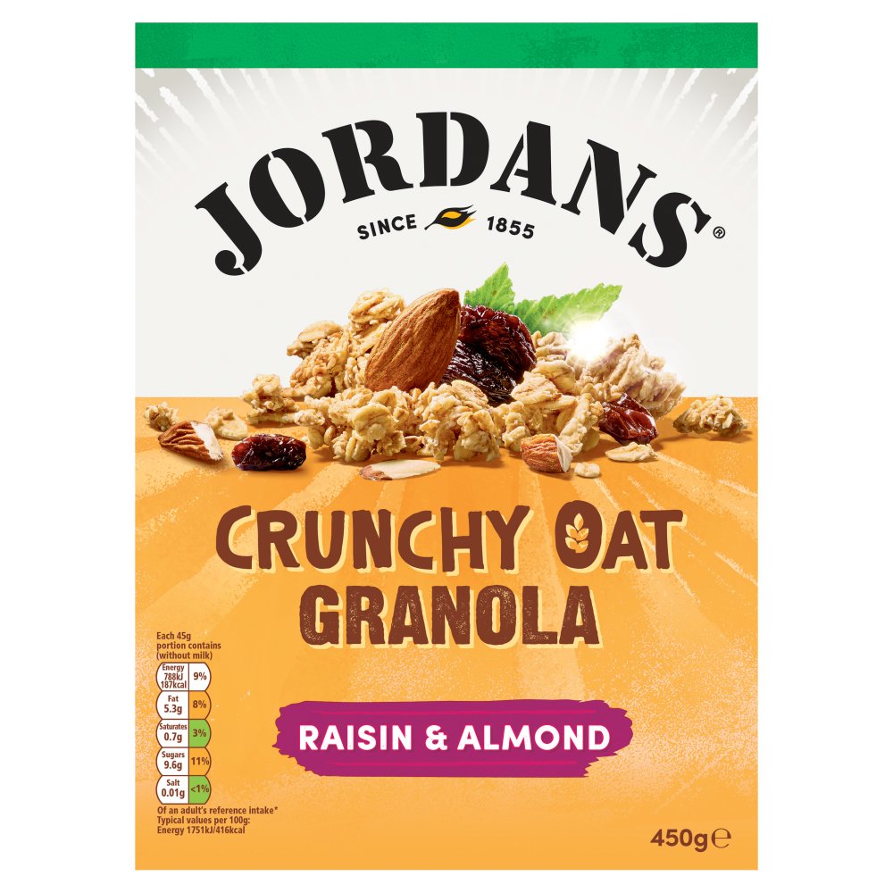 Jordans Crunchy Oat Granola Raisin & Almond 450g (Pack of 4)
