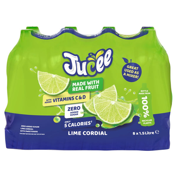 Jucee Lime Cordial 1.5 Litre (Pack of 8)