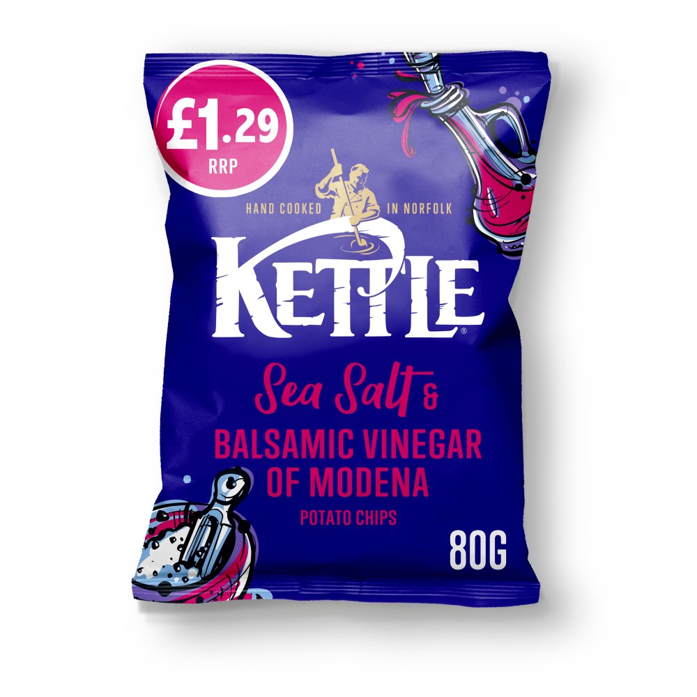 KETTLE® Chips Sea Salt & Balsamic Vinegar of Modena 80g (Pack of 12)