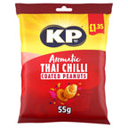 KP Aromatic Thai Chilli Coated Peanuts 55g (Pack of 16)