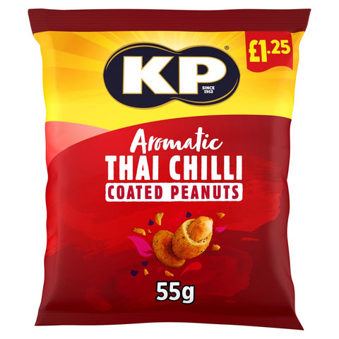 KP Aromatic Thai Chilli Coated Peanuts 55g (Pack of 16)