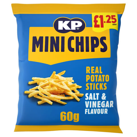 KP Minichips Salt & Vinegar Crisps 60g (Pack of 20)