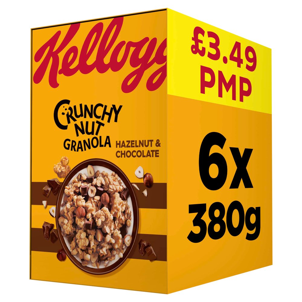Kellogg's Crunchy Nut Granola Hazelnut & Chocolate 380g (Pack of 6)