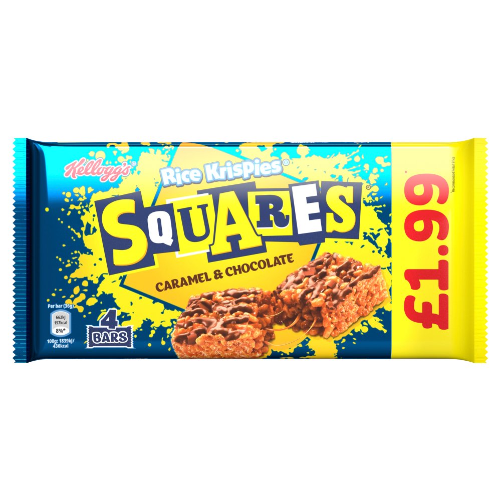 Kellogg's Rice Krispies Squares Caramel & Chocolate 4 x 36g (144g) (Pack of 11)
