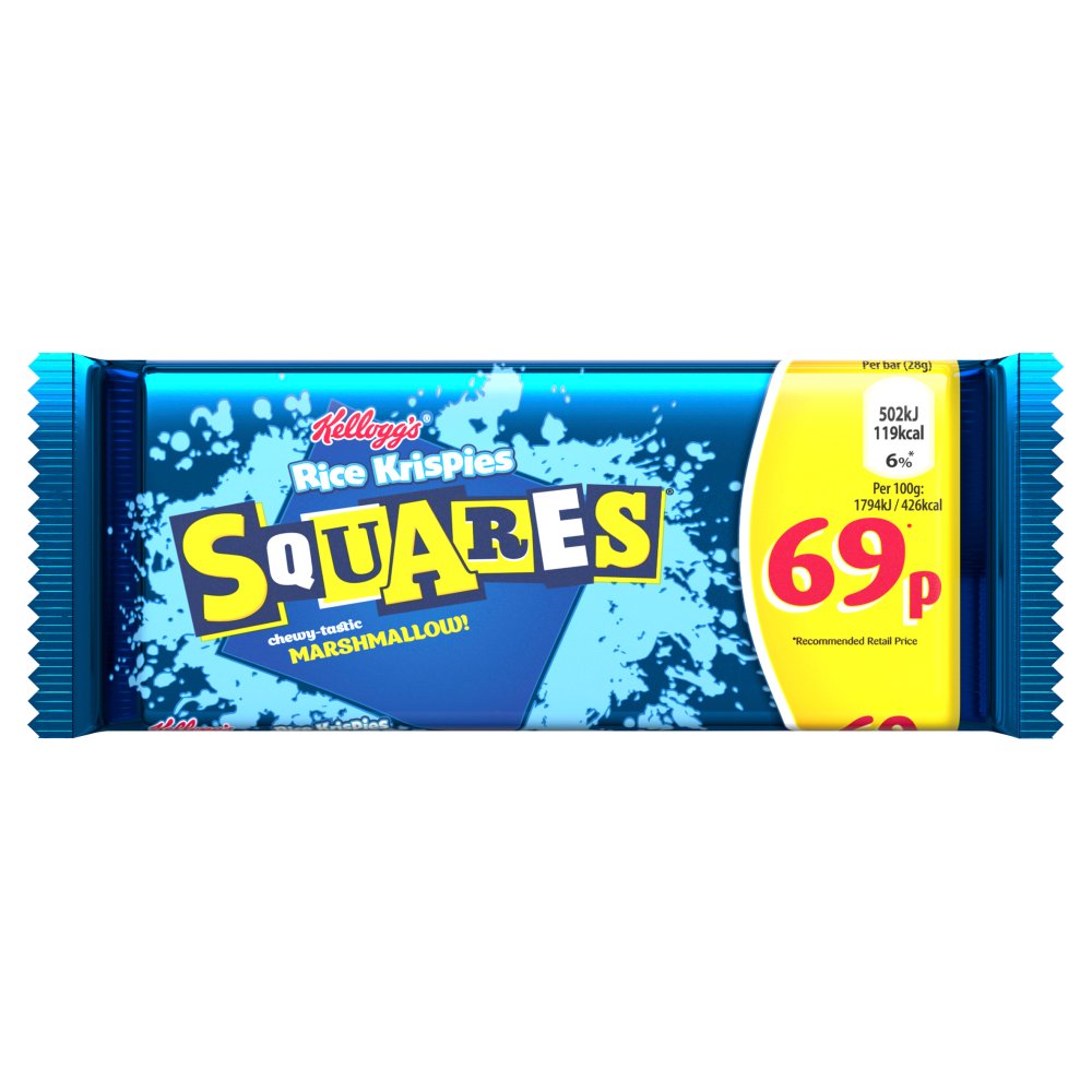 Kellogg's Rice Krispies Squares Marshmallow Bar Single 28g (Pack of 30)
