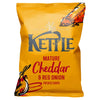 KETTLE® Chips Mature Cheddar & Red Onion Sharing Crisps 130g (Pack of 12)