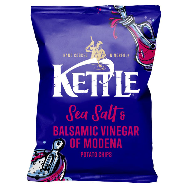 KETTLE® Chips Sea Salt & Balsamic Vinegar of Modena Sharing Crisps 130g (Pack of 12)