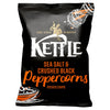 KETTLE® Chips Sea Salt & Crushed Black Peppercorns Sharing Crisps 130g (Pack of 12)
