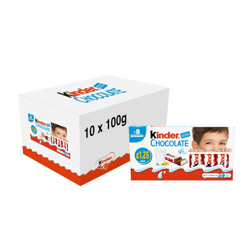 Kinder Chocolate 8 x 12.5g (100g) (Pack of 10)