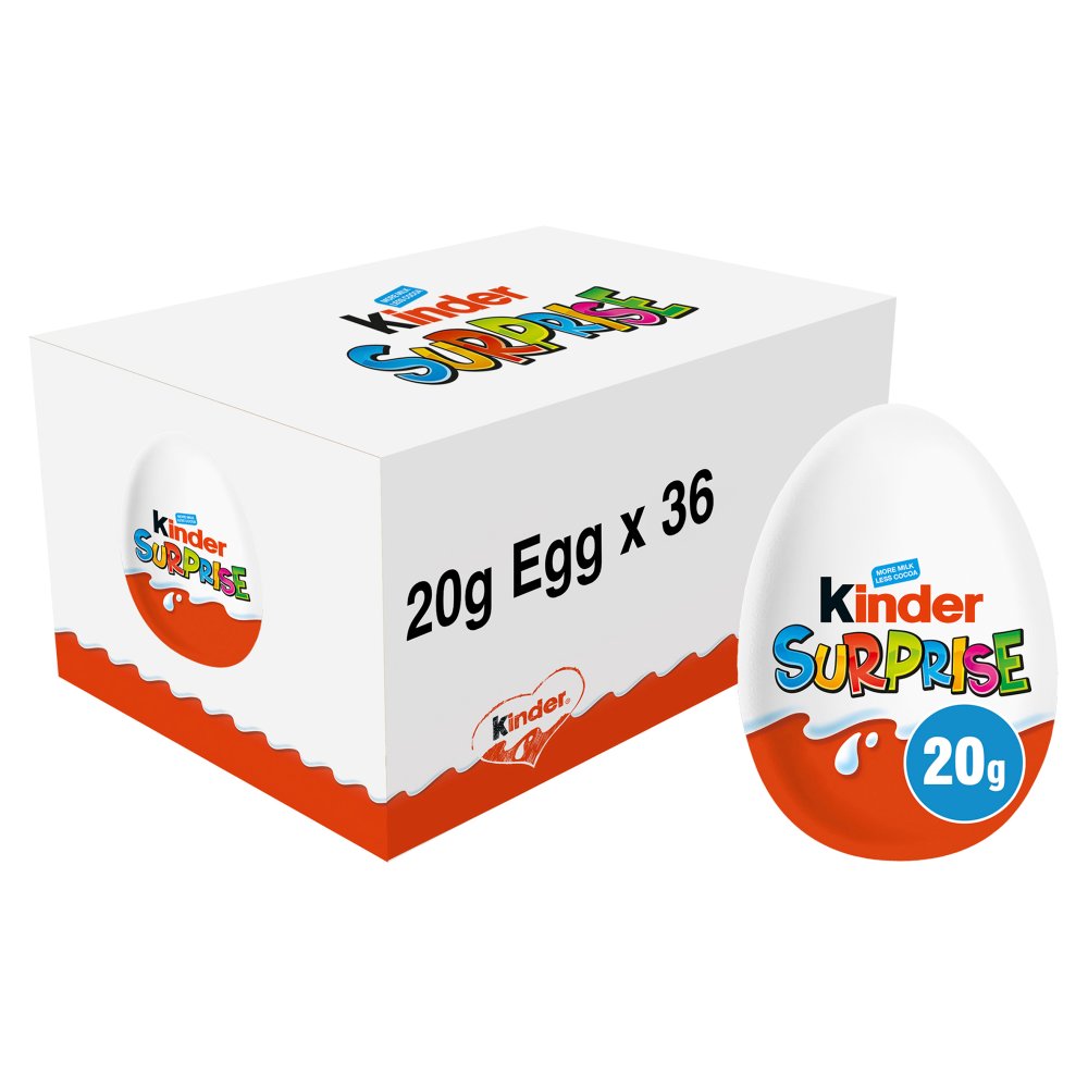 Kinder Surprise Milk Chocolate Egg With Toy Messages 20g (Pack of 36)