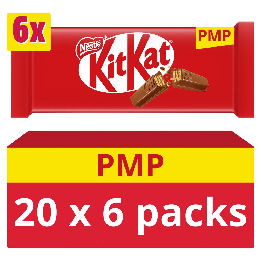 Kit Kat 2 Finger Milk Chocolate Biscuit Bar Multipack 124.2g (Pack of 20)