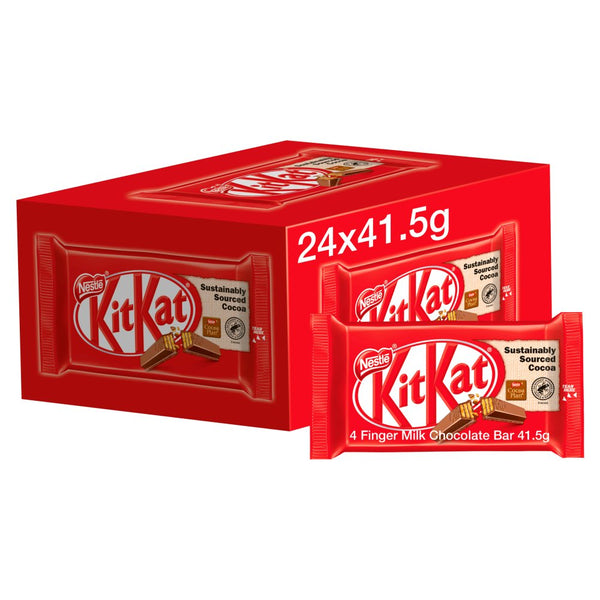 Kit Kat 4 Finger Milk Chocolate Bar 41.5g (Pack of 24)