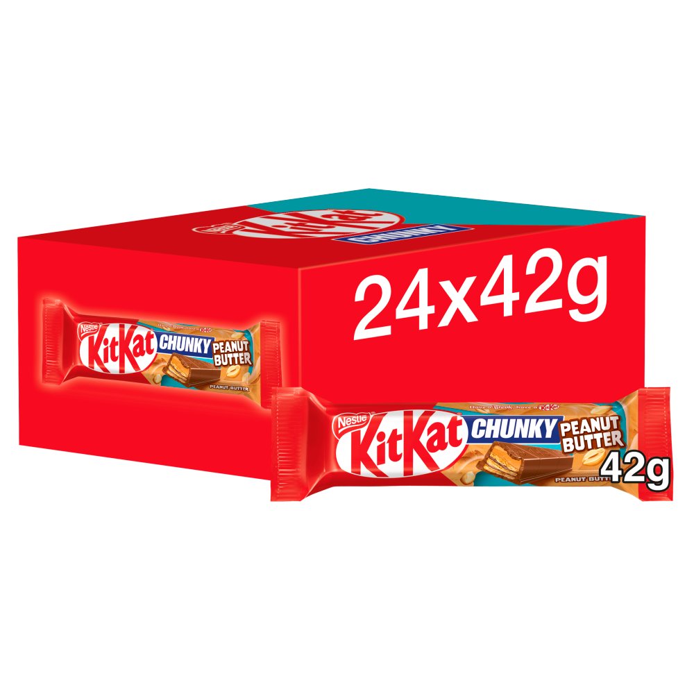 Kit Kat Chunky Peanut Butter Milk Chocolate Bar 42g (Pack of 24)