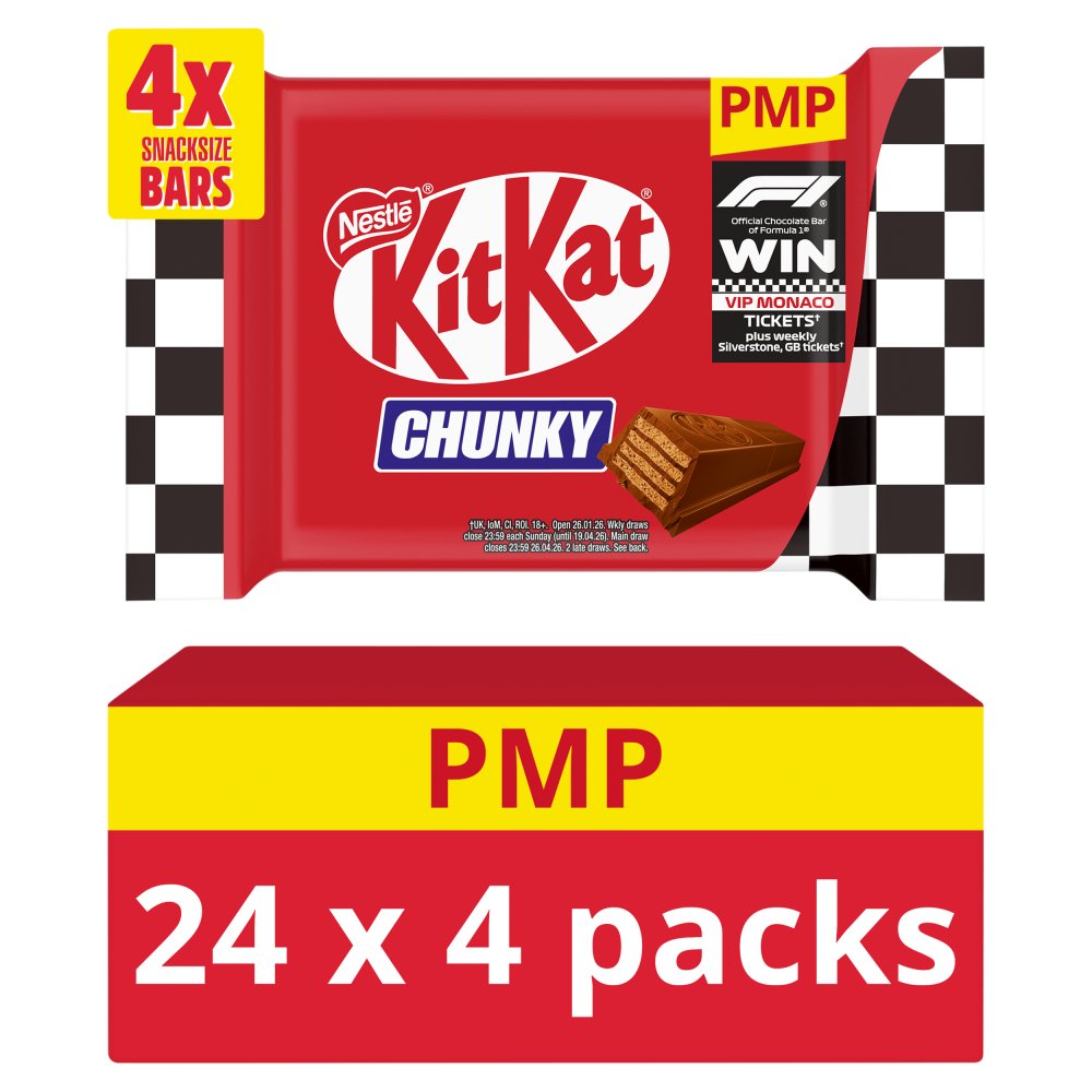 Kit Kat Chunky Milk Chocolate Bar Multipack 128g (Pack of 24)