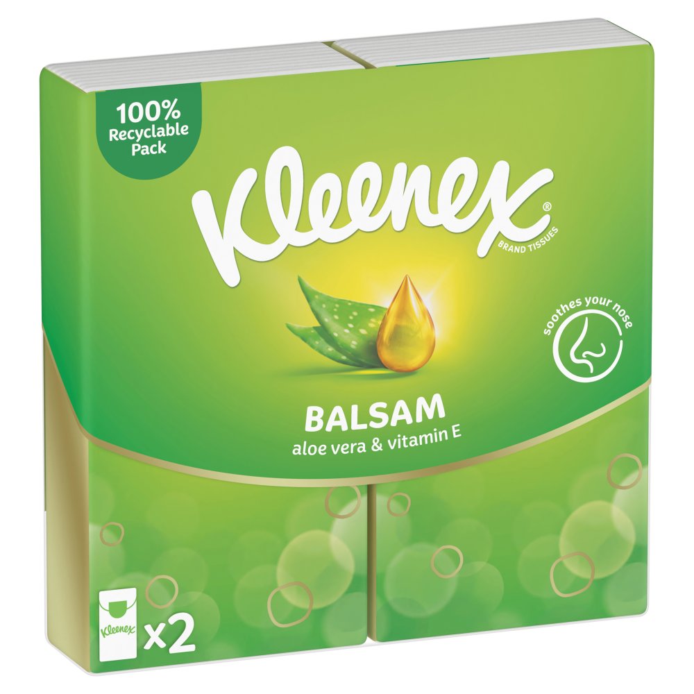 Kleenex Balsam Tissues - 2 Pocket Pack (Pack of 36)