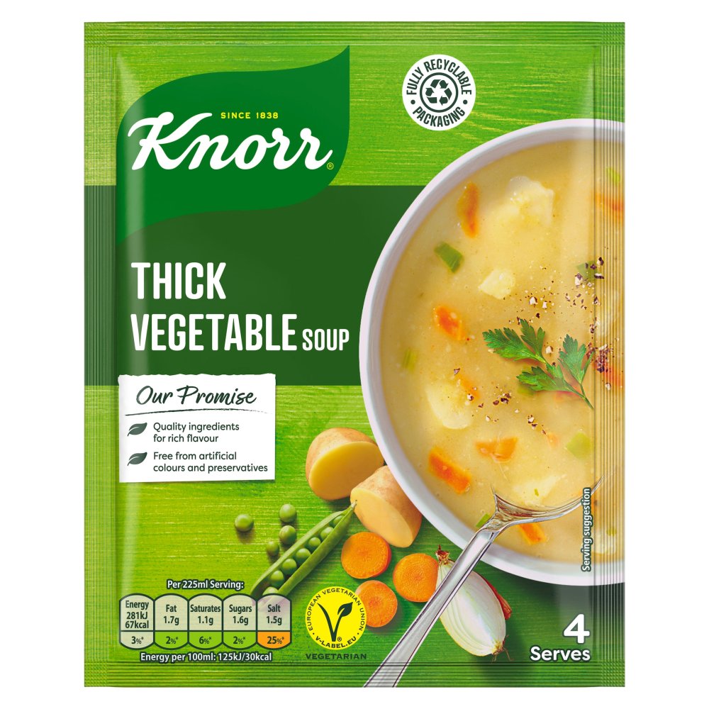 Knorr Dry Packet Soup Thick Vegetable 75g (Pack of 9)