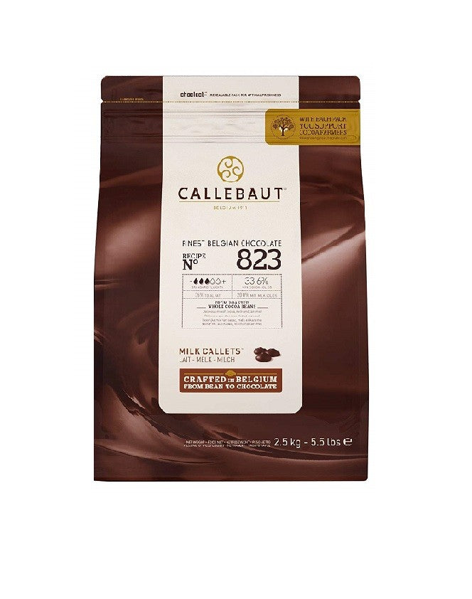 CALLEBAUT 823 Milk Chocolate Callets 2.5kg (Pack of 1)