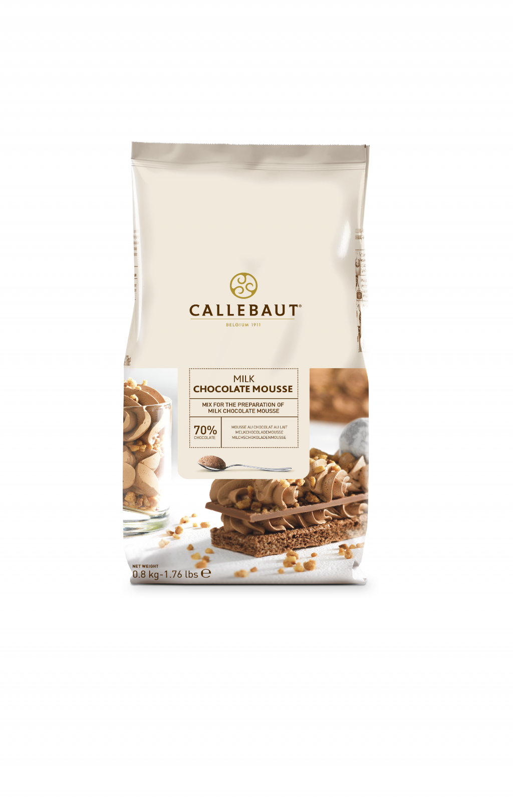 CALLEBAUT Milk Chocolate Mousse Mix 800g (Pack of 1)