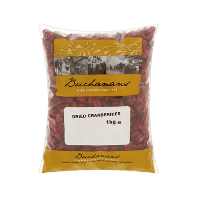 BUCHANANS Dried Cranberries 1kg (Pack of 1)