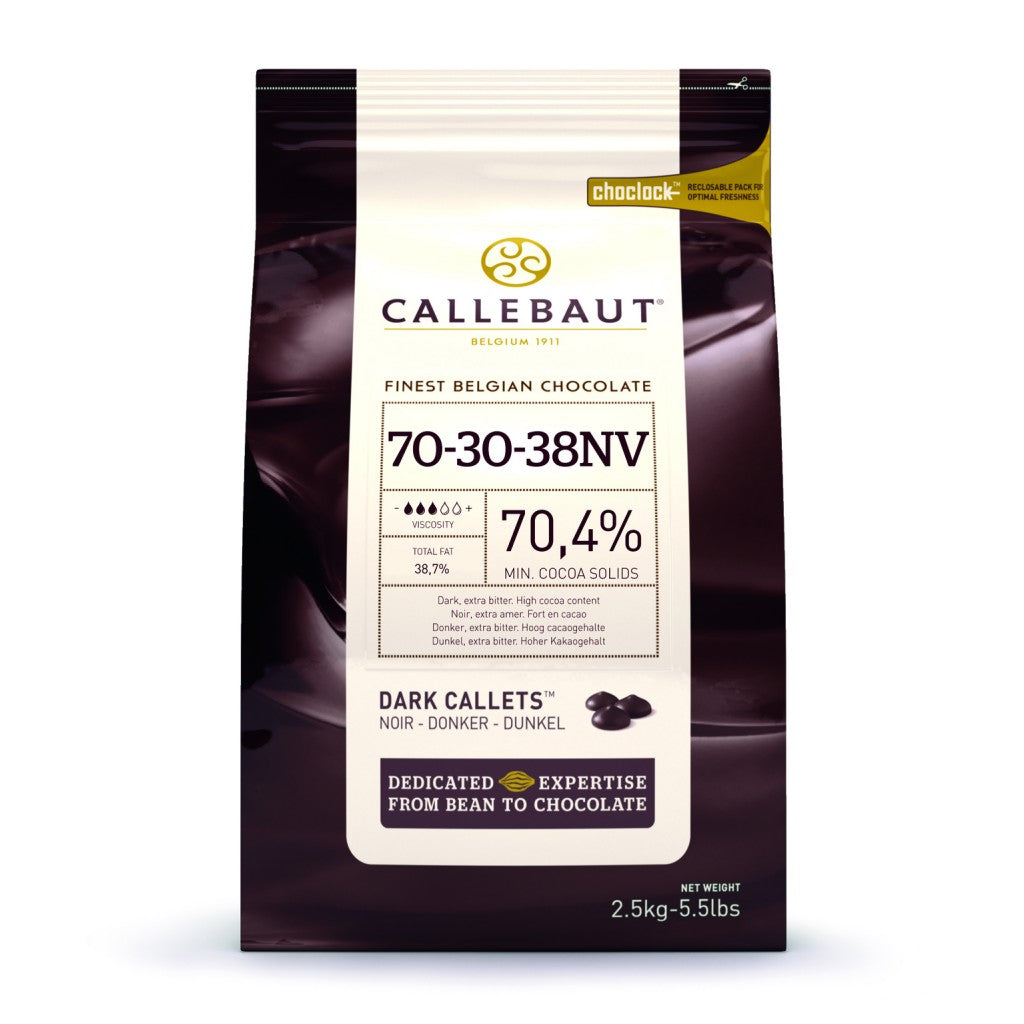 CALLEBAUT Bitter Chocolate Callets 70% Cocoa 2.5kg (Pack of 1)