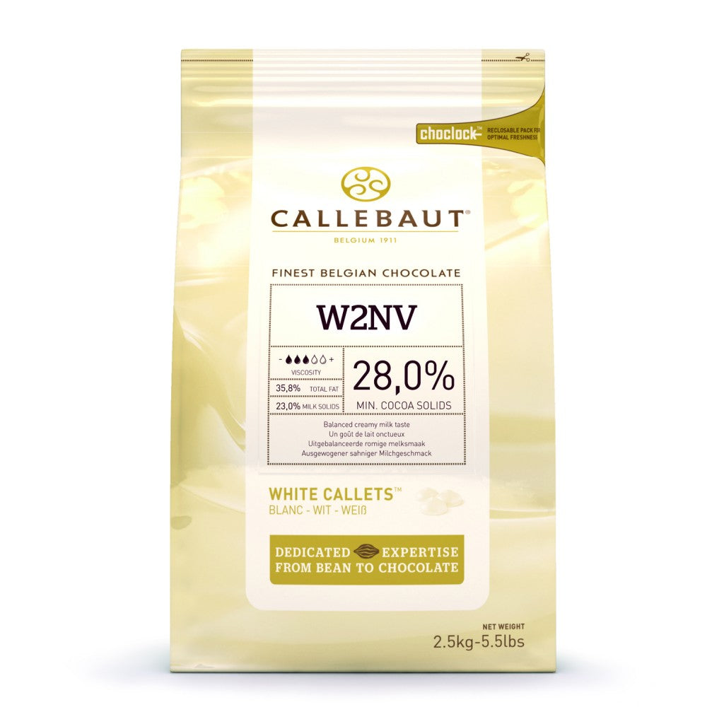 CALLEBAUT White Chocolate Callets 2.5kg (Pack of 1)