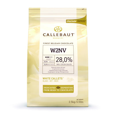 CALLEBAUT White Chocolate Callets 2.5kg (Pack of 1)