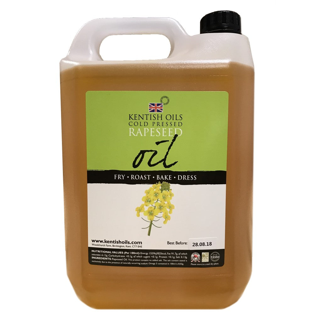 KENTISH OILS Extra Virgin Cold Pressed Rapeseed Oil 5L (Pack of 1)
