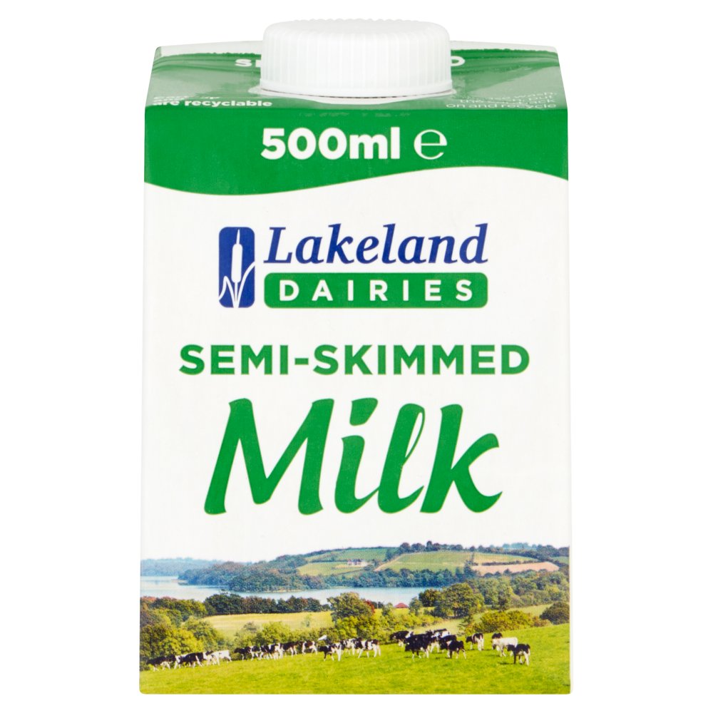 Lakeland Dairies Semi-Skimmed Milk 500ml (Pack of 12)
