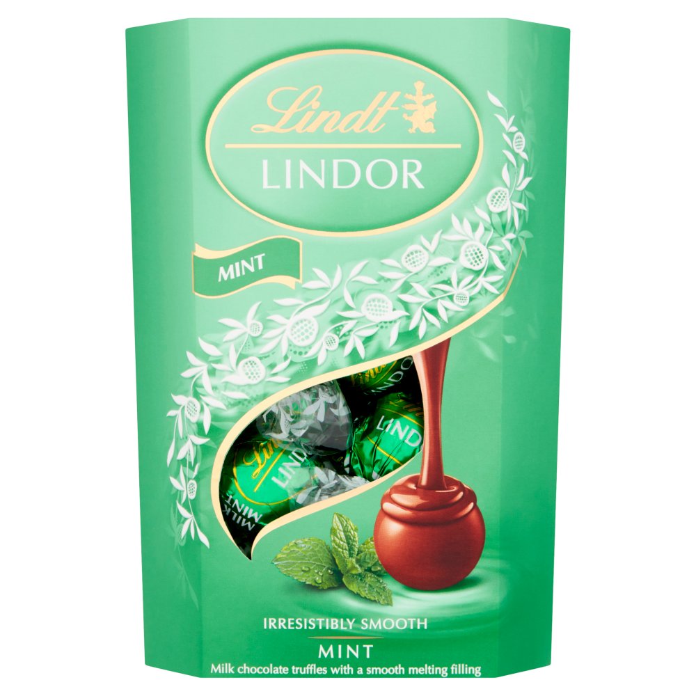 Lindt Lindor Milk Mint Chocolate Truffles Box 200g (Pack of 1)