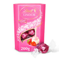 Lindt LINDOR Strawberries & Cream Chocolate Truffles Box 200g (Pack of 1)
