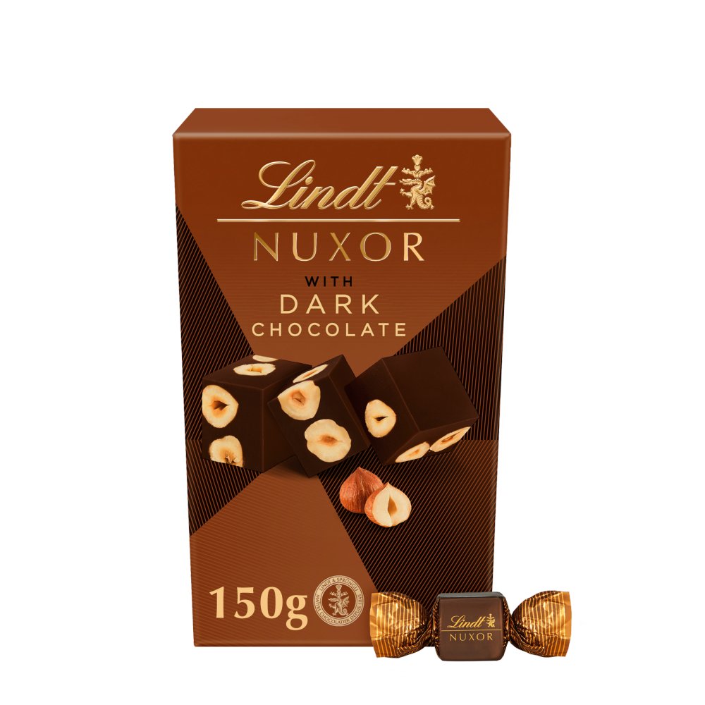 Lindt NUXOR with Dark Chocolate and Whole Roasted Hazelnuts Box 150g (Pack of 1)