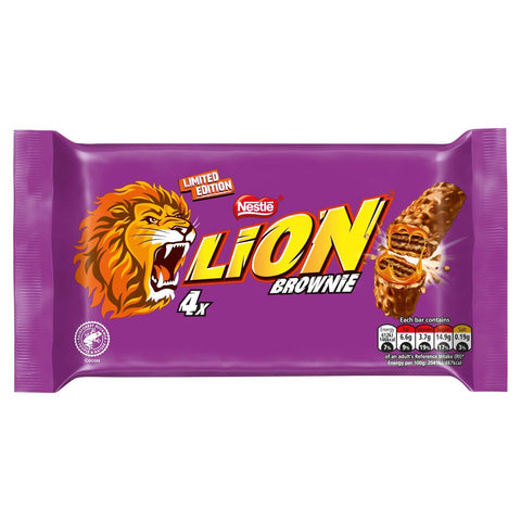 Lion Brownie Milk Chocolate Bar 4 Pack Multipack 120g (Pack of 10)