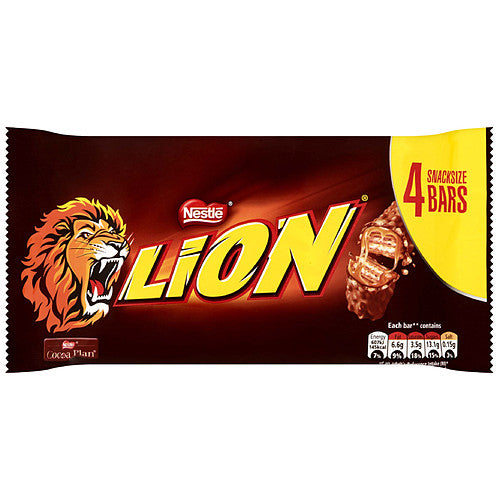 Lion Milk Chocolate Snacksize Bar 4 Pack Multipack 120g (Pack of 10)
