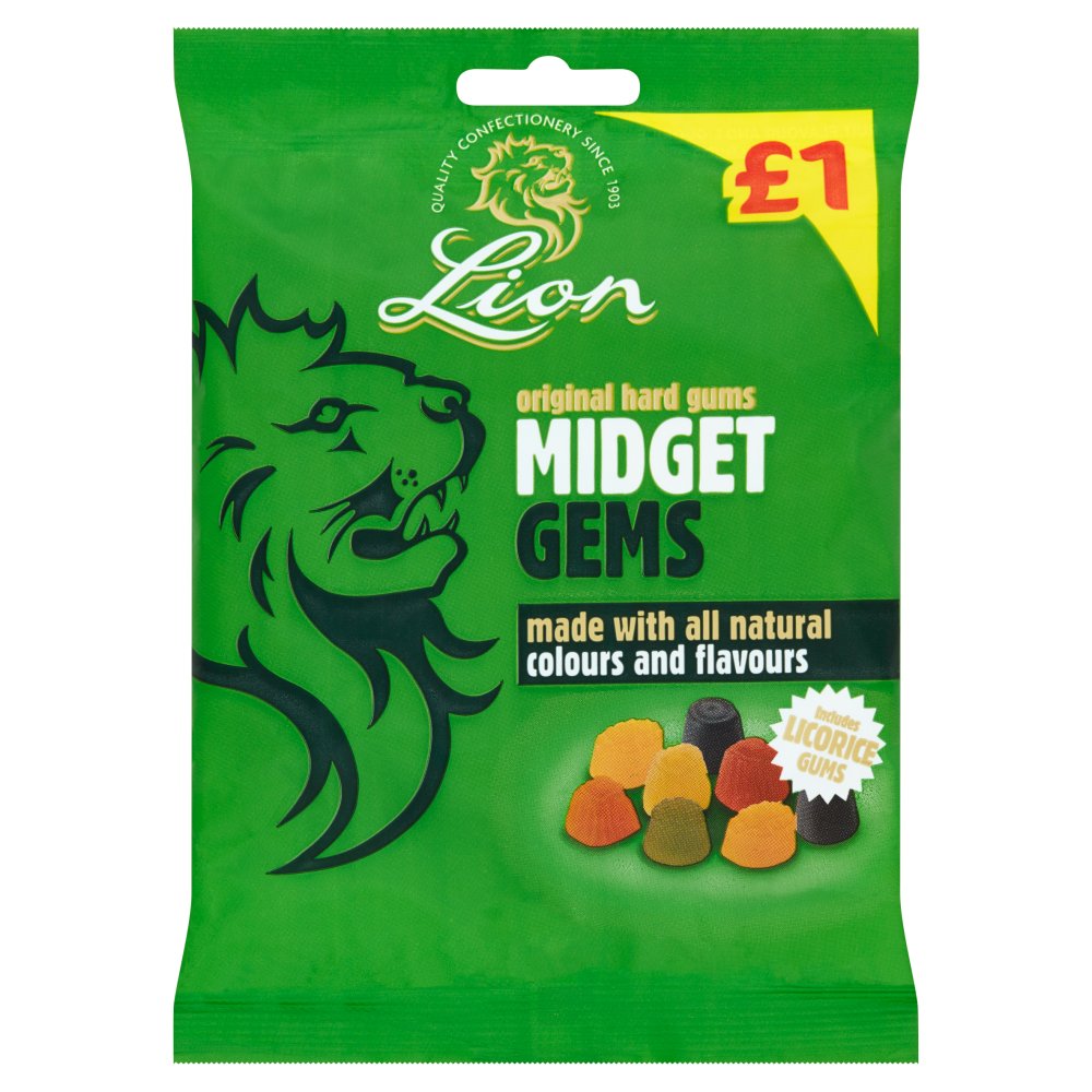 Lion Original Hard Midget Gems 150g (Pack of 12)