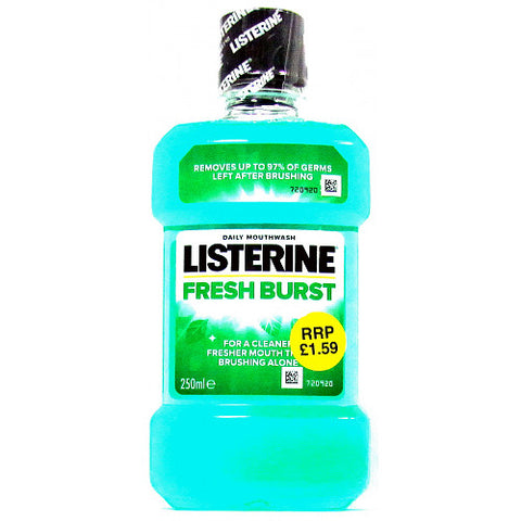 Listerine Essentials Fresh Burst Mouthwash 250ml (Pack of 6)