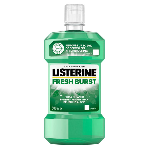 Listerine Essentials Fresh Burst Mouthwash 500ml (Pack of 6)