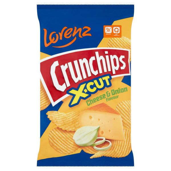 Lorenz X-Cut Crunchips Cheese & Onion Flavour 75g (Pack of 12)