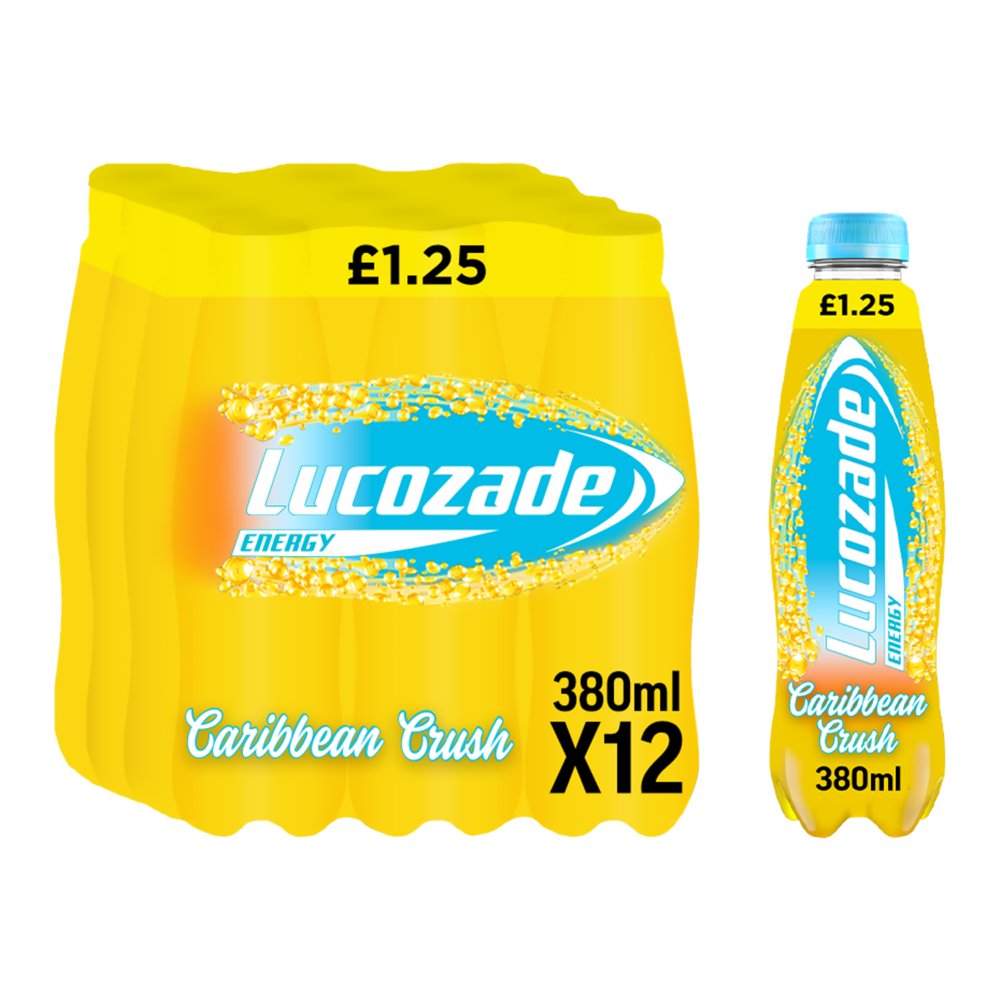 Lucozade Energy Drink Caribbean Crush 380ml (Pack of 12)