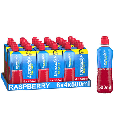 Lucozade Sport Drink Still Raspberry 500ml (Pack of 24)