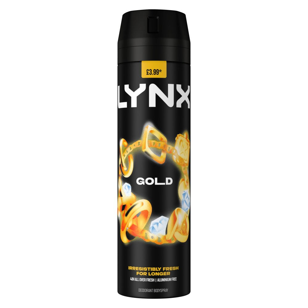 Lynx Aerosol Bodyspray Gold 200ML (Pack of 6)