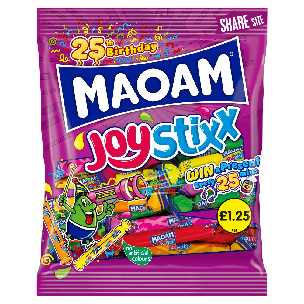 MAOAM Joystixx Fruit & Cola Flavour Chewy Sweets Sharing Bag 140g