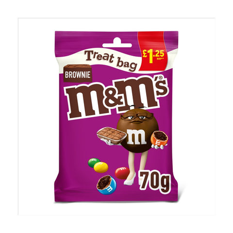 M&M's Brownie Bites Milk Chocolate Treat Bag 70g (Pack of 16)