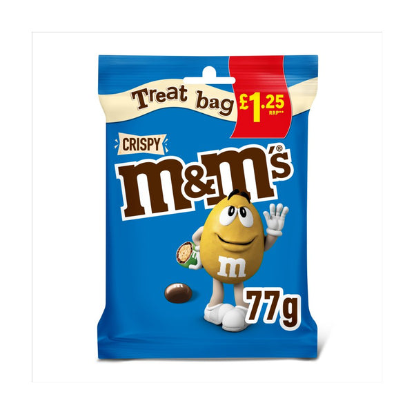 M&M's Crispy Milk Chocolate Bites Treat Bag 77g (Pack of 16)