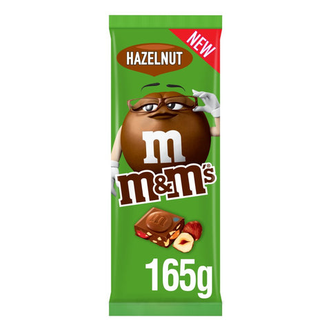 M&M's Hazelnut Pieces & Milk Chocolate Block Sharing Bar 165g (Pack of 16)
