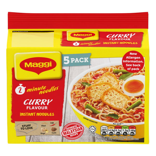 MAGGI 2 Minute Curry Flavour Noodles  5x79g (Pack of 6)