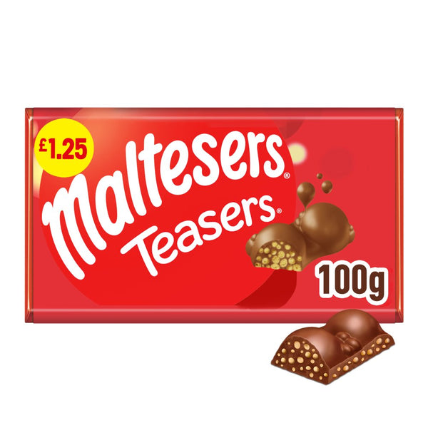 Maltesers Teasers Milk Chocolate & Honeycomb Block Bar 100g (Pack of 23)